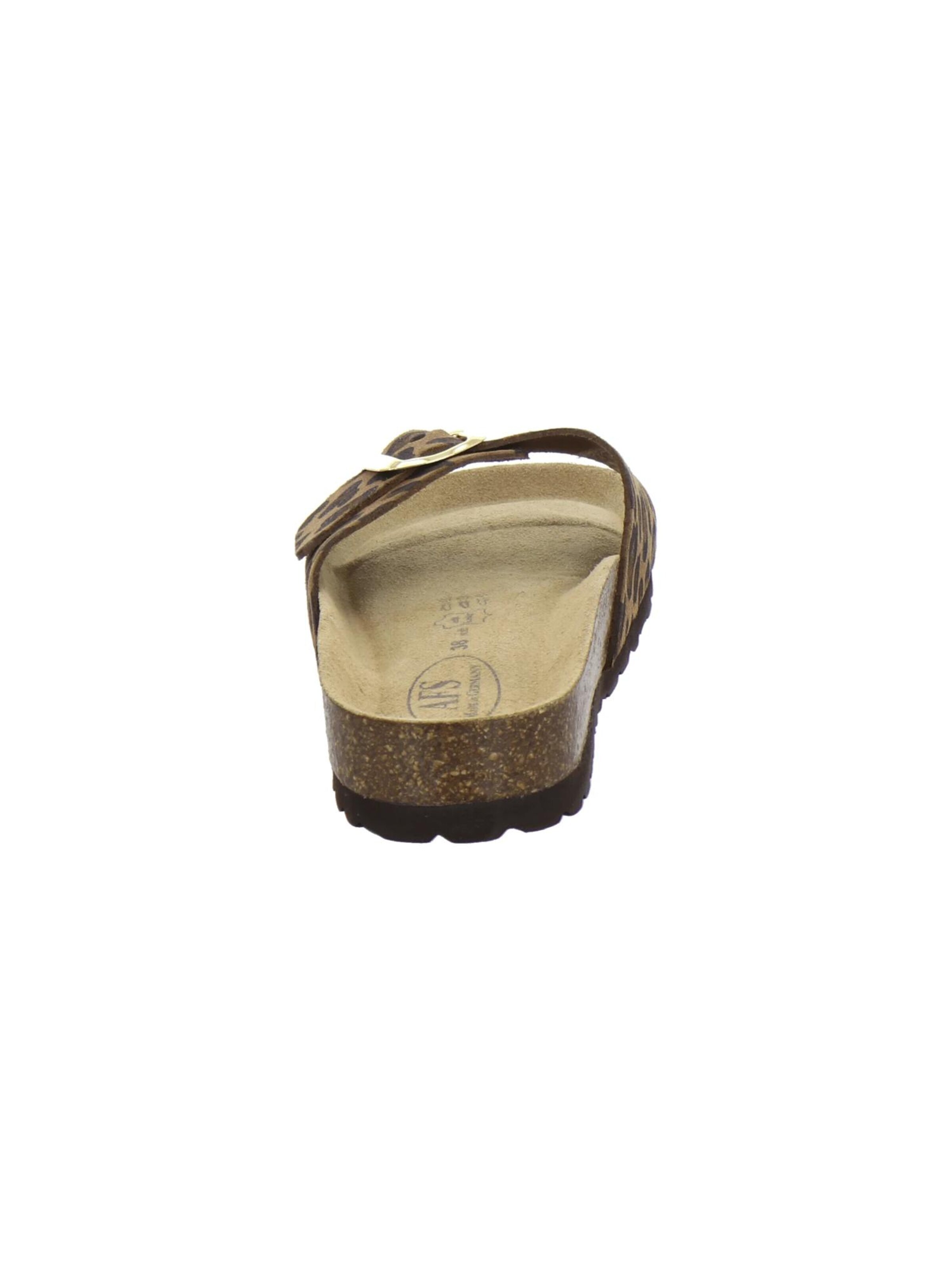 Mule 'Pantoletten Damen Einschnaller leo-braun' AFS-Schuhe en marron