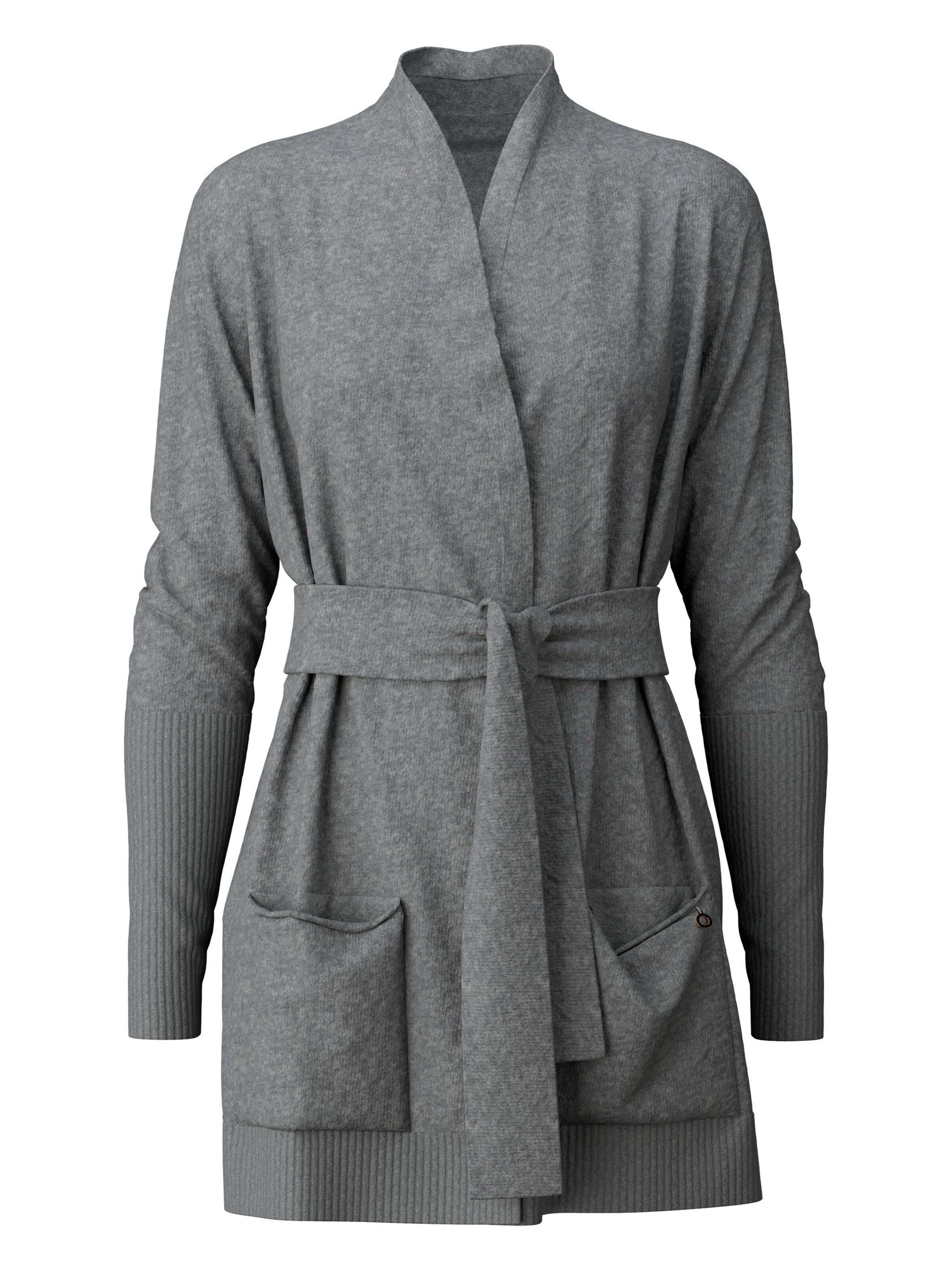 CALIDA Strickjacke 'The Cosy Collection'‌‌‌ in Grau: Vorderseite