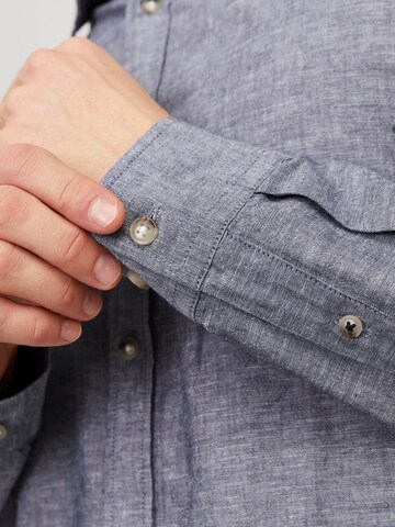 JACK & JONES Comfort fit Button Up Shirt 'JJSummer' in Blue