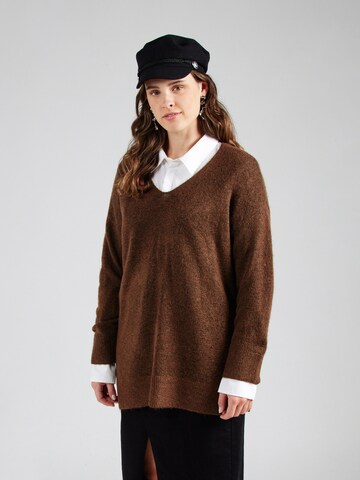 Pull-over 'VMCFiluca' Vero Moda Curve en marron : devant
