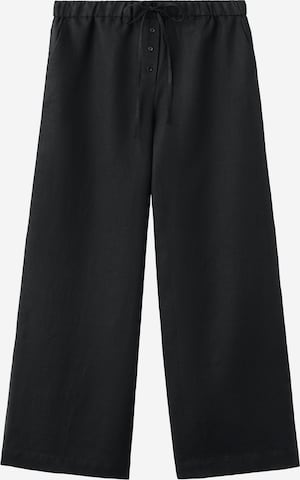 MANGO Wide Leg Housut 'SOMA' värissä musta: etupuoli