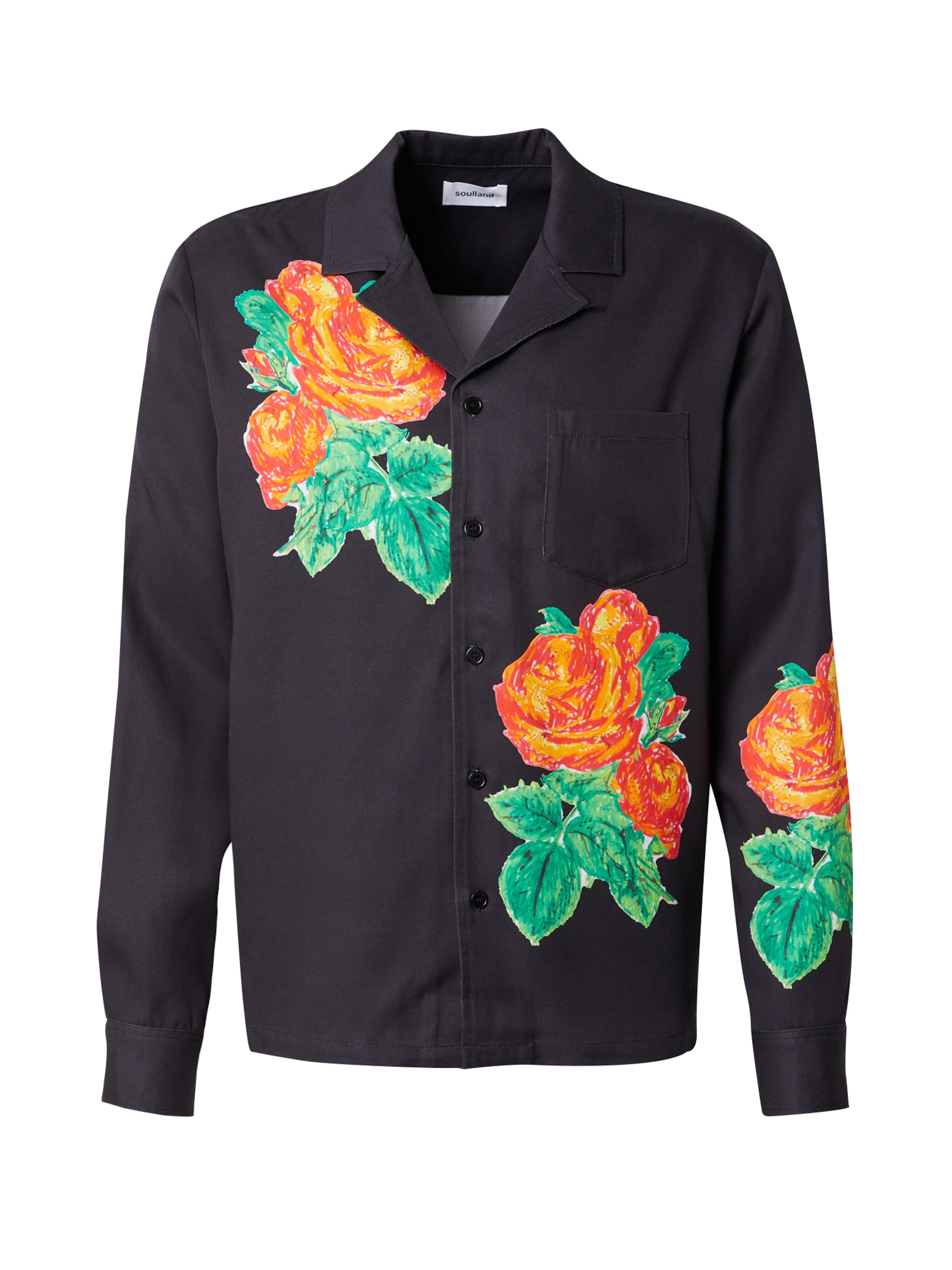 Soulland Regular fit Πουκάμισο 'Joe' σε μαύρο: μπροστά