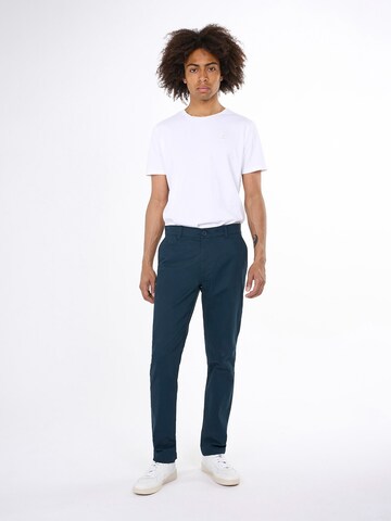 KnowledgeCotton Apparel Regular Chino Pants 'LUCA' in Blue