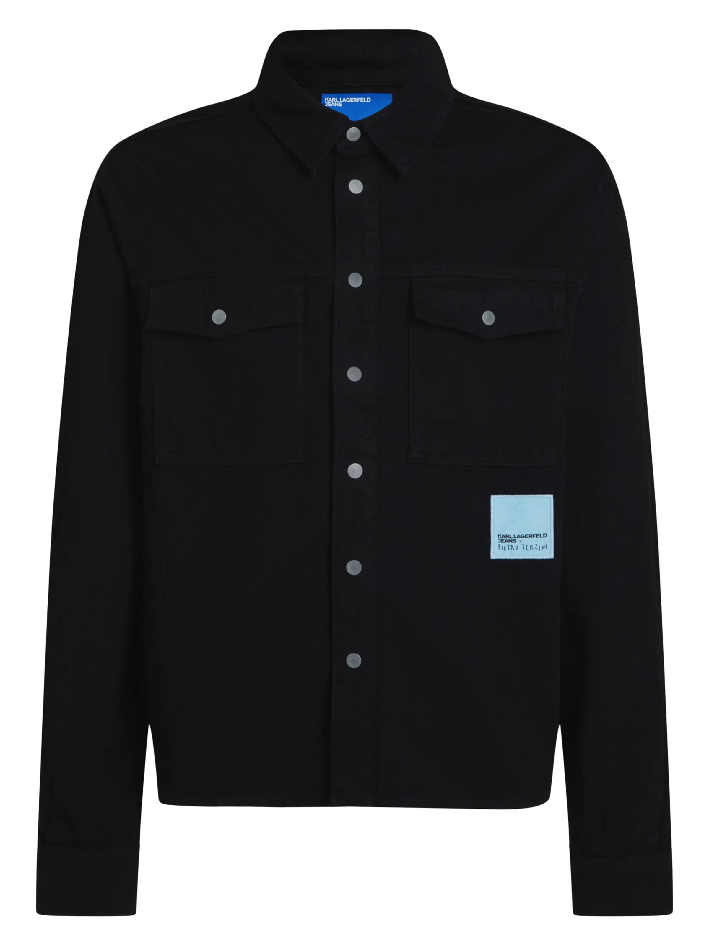KARL LAGERFELD JEANS Between-season jacket 'KLJ x Pietro Terzini' in Black: front