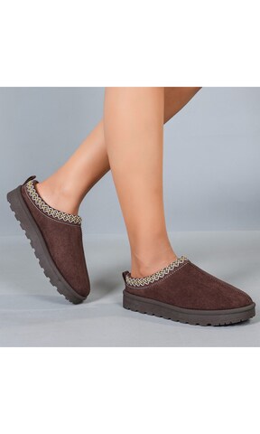 Ital-Design Pantolette in Braun: Vorderseite