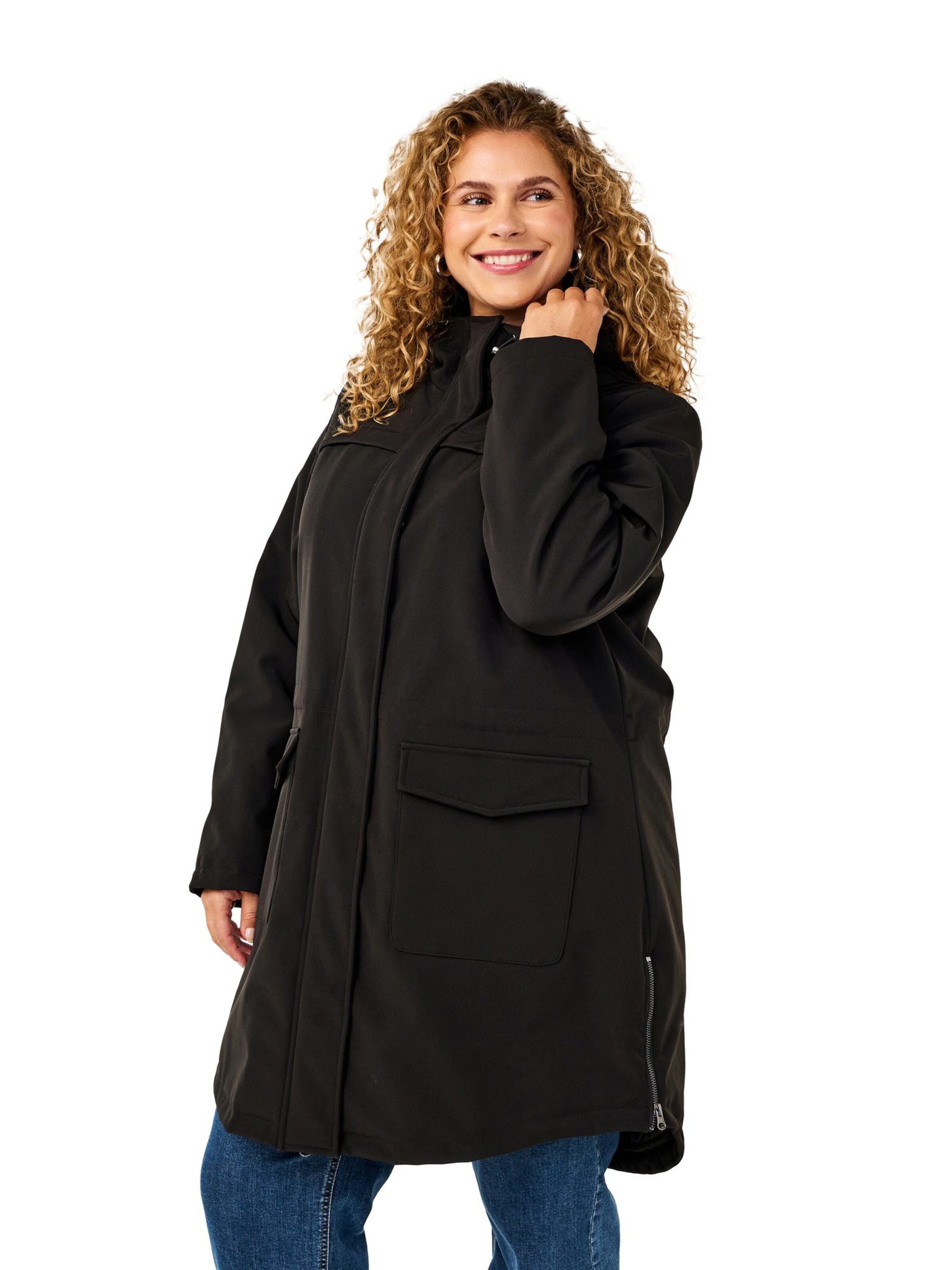 Giacca funzionale 'CASIMONE' di Zizzi in nero: frontale