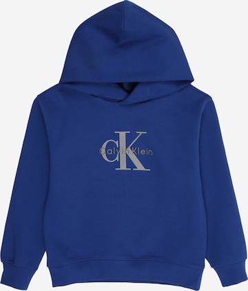Bluză de molton de la Calvin Klein Jeans pe albastru: față
