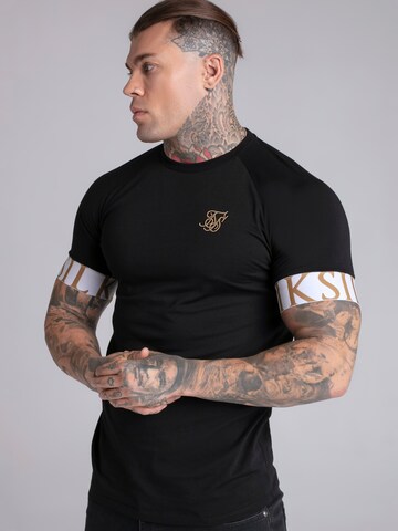Maglietta 'Tech' di SikSilk in nero: frontale