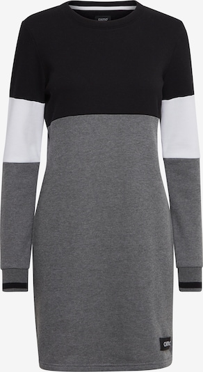 Oxmo Sweatkleid 'OMILA' in grau / schwarz / weiß, Produktansicht