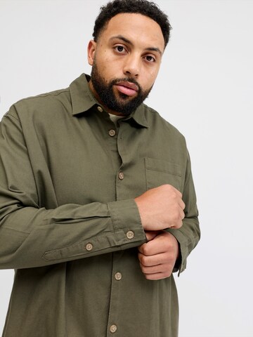žalia Jack & Jones Plus Patogus modelis Marškiniai 'JJETRISTAN'