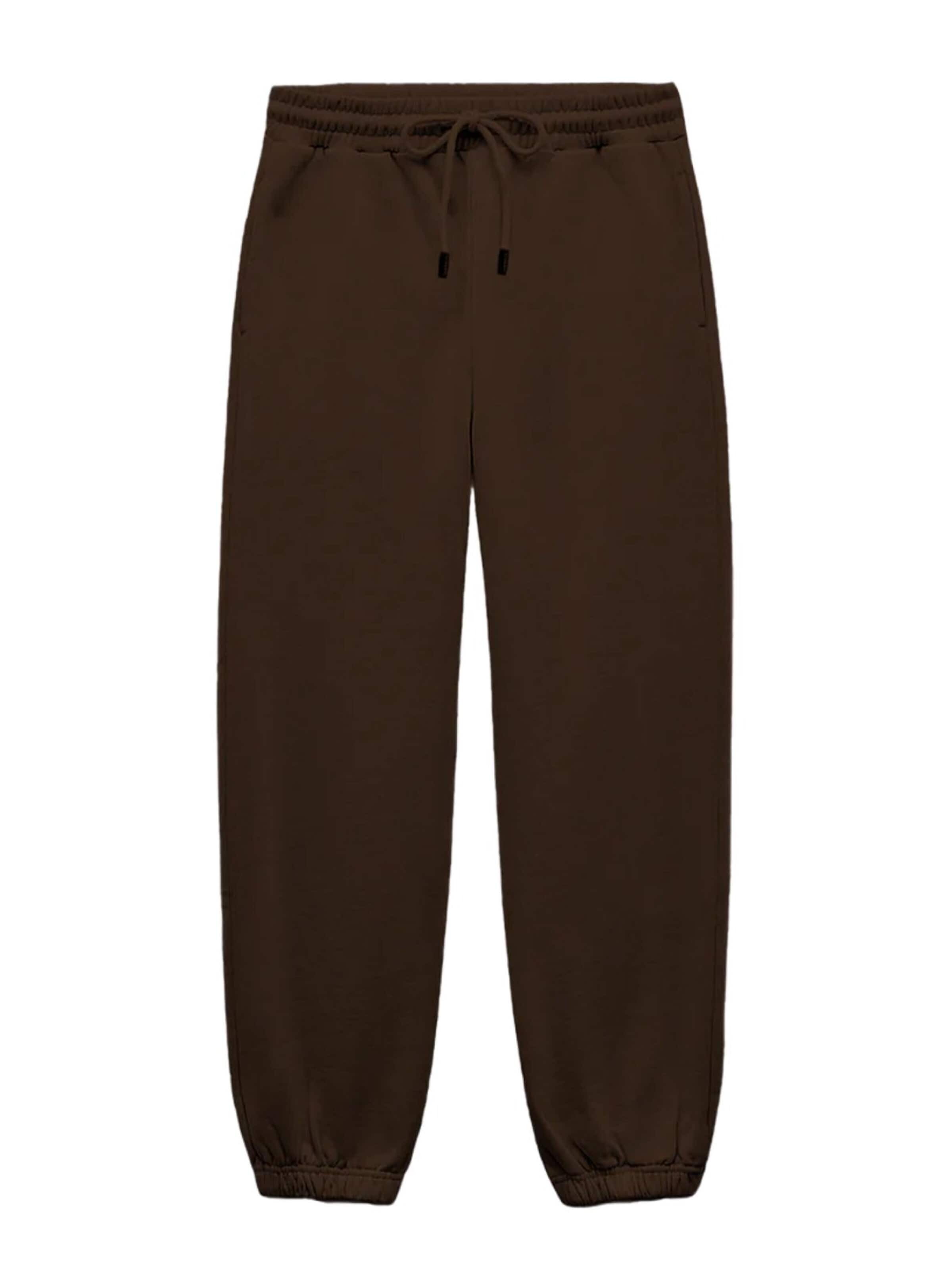 UNIQVIBE Tapered Trousers in Brown: front