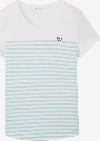 T-shirt TOM TAILOR DENIM en blanc : devant