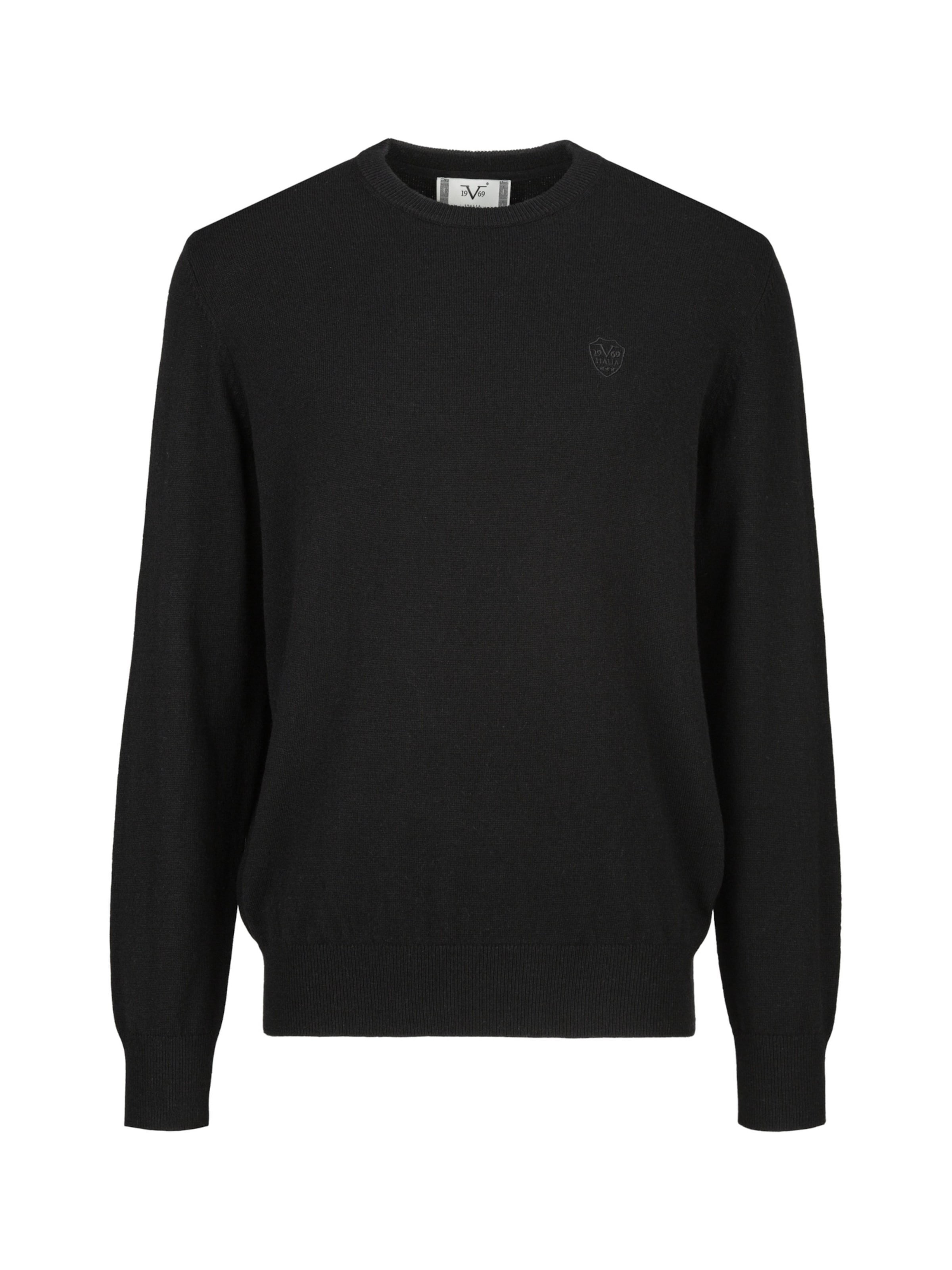 19V69 ITALIA Pullover 'Clint Embro' in Schwarz: Vorderseite