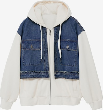 Desigual - Sudadera con cremallera en blanco: frente