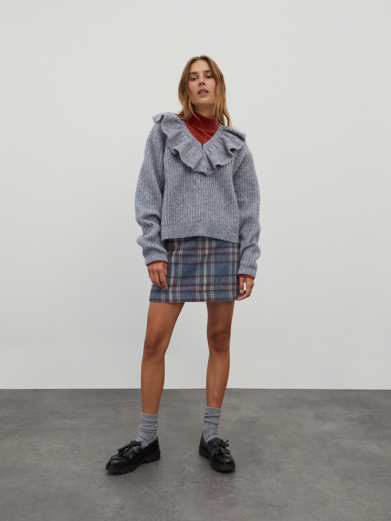 EDITED Pullover 'Friederike' grå-meleret