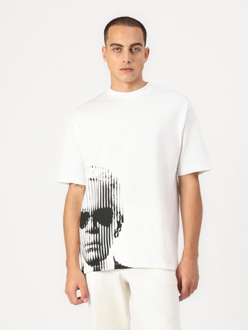 balta Karl Lagerfeld Marškinėliai: priekis