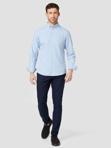 Casual Friday Slim Fit Hemd 'Anton' in Blau