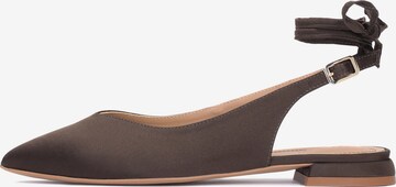 Kazar Ballet Flats with Strap in Brown: front