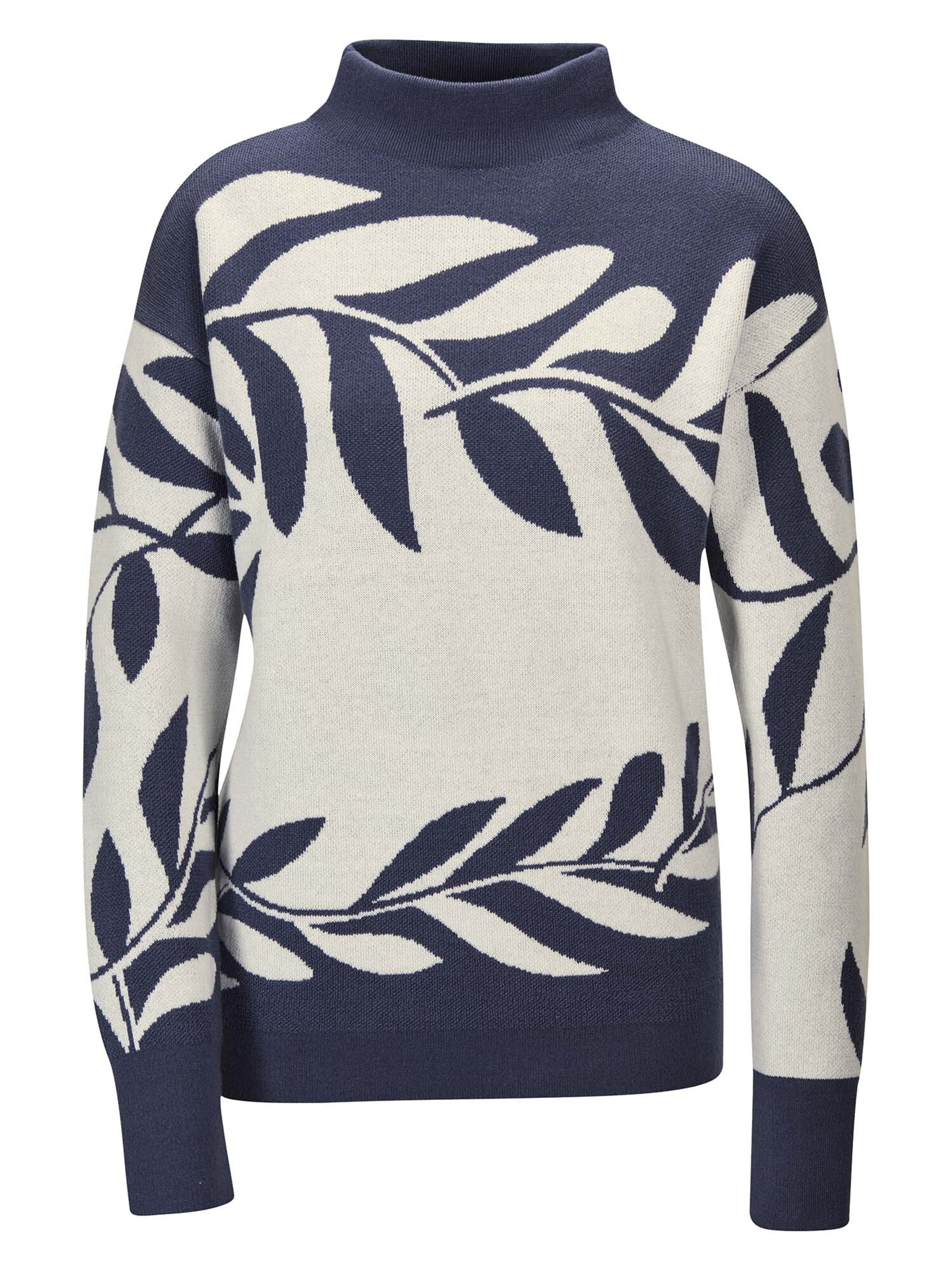 MADELEINE Trui in de kleur Smoky blue / Wit, Productweergave