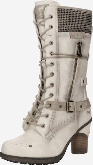 Cizme cu șireturi MUSTANG pe alb kitt / ecru / maro / negru, Vizualizare produs