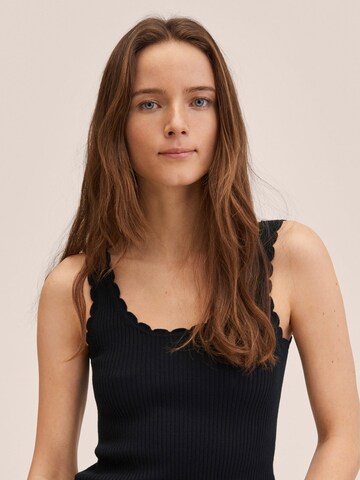 MANGO Knitted Top 'CROCHY' in Black