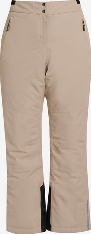 Ulla Popken Athletic Pants in Beige: front