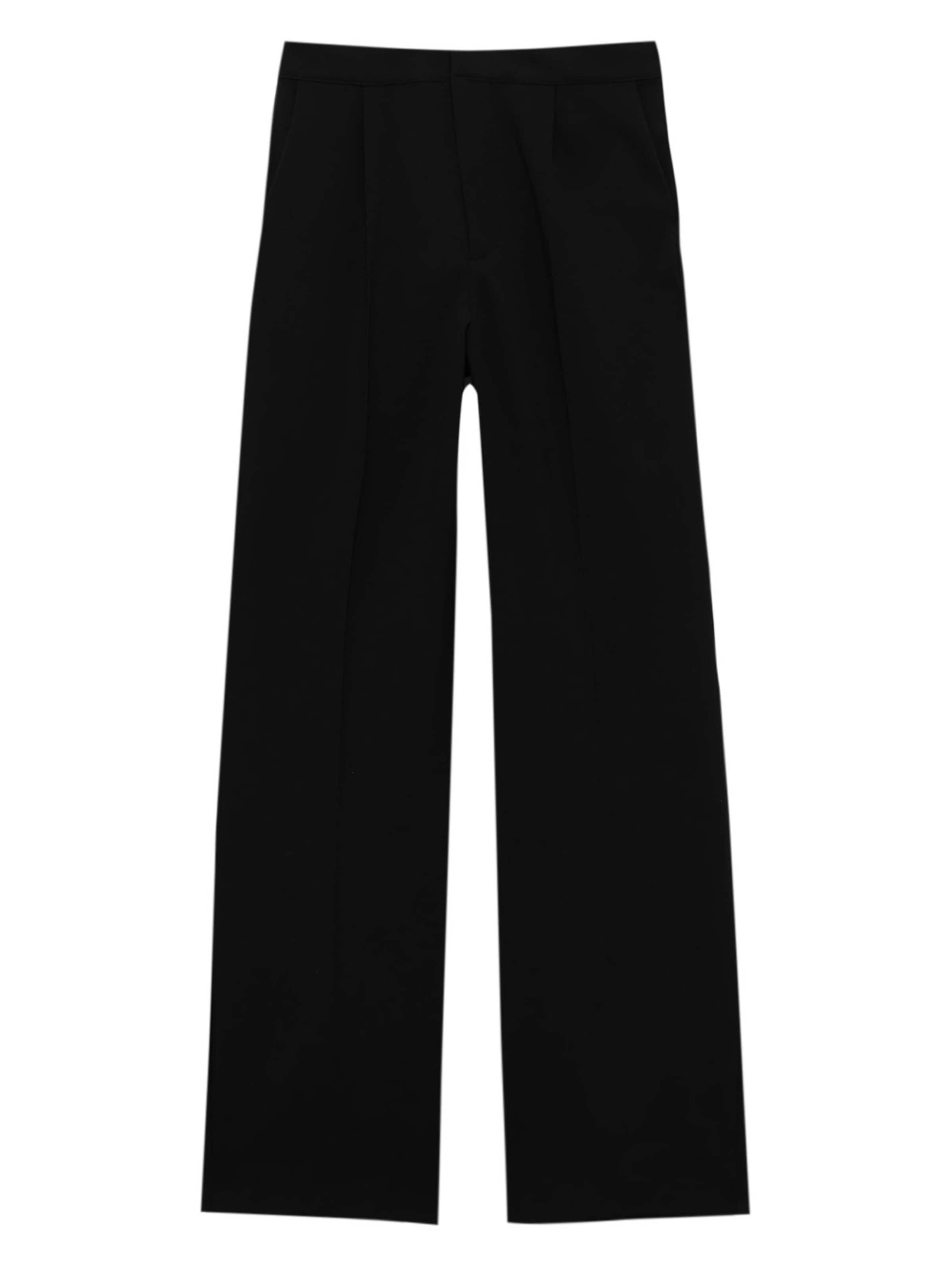 Pull&Bear Normální Kalhoty s puky – černá: přední strana