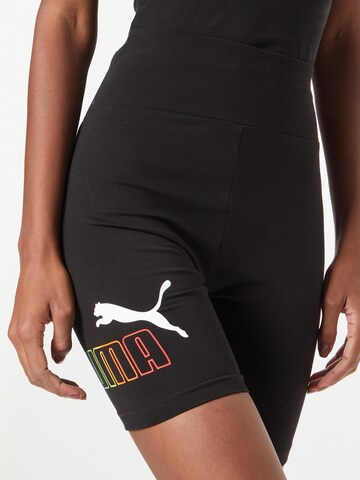PUMA Slim fit Workout Pants 'Rainbow 7' in Black