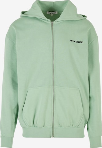 9N1M SENSE Zip-Up Hoodie 'Essential' in Green: front