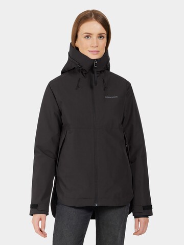 Didriksons Outdoorjacke (GRS) in Schwarz: Vorderseite