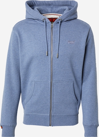 Superdry Кофта на молнии 'Essential' в Синий: спереди
