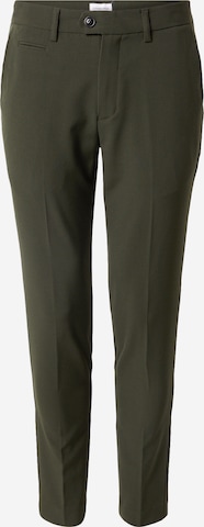 Coupe slim Pantalon à plis Lindbergh en vert : devant