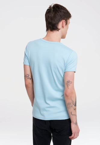LOGOSHIRT Shirt 'The Superdog' in Blue