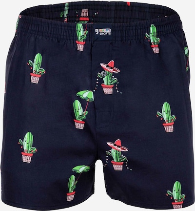 Happy Shorts Boxers en bleu foncé / vert / rouge / blanc, Vue avec produit