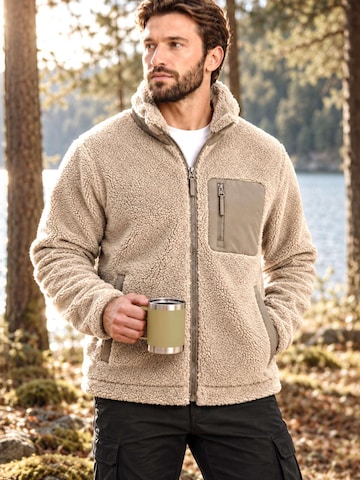 Neverless Fleece Jacket 'Sherpa-Jacke' in Beige