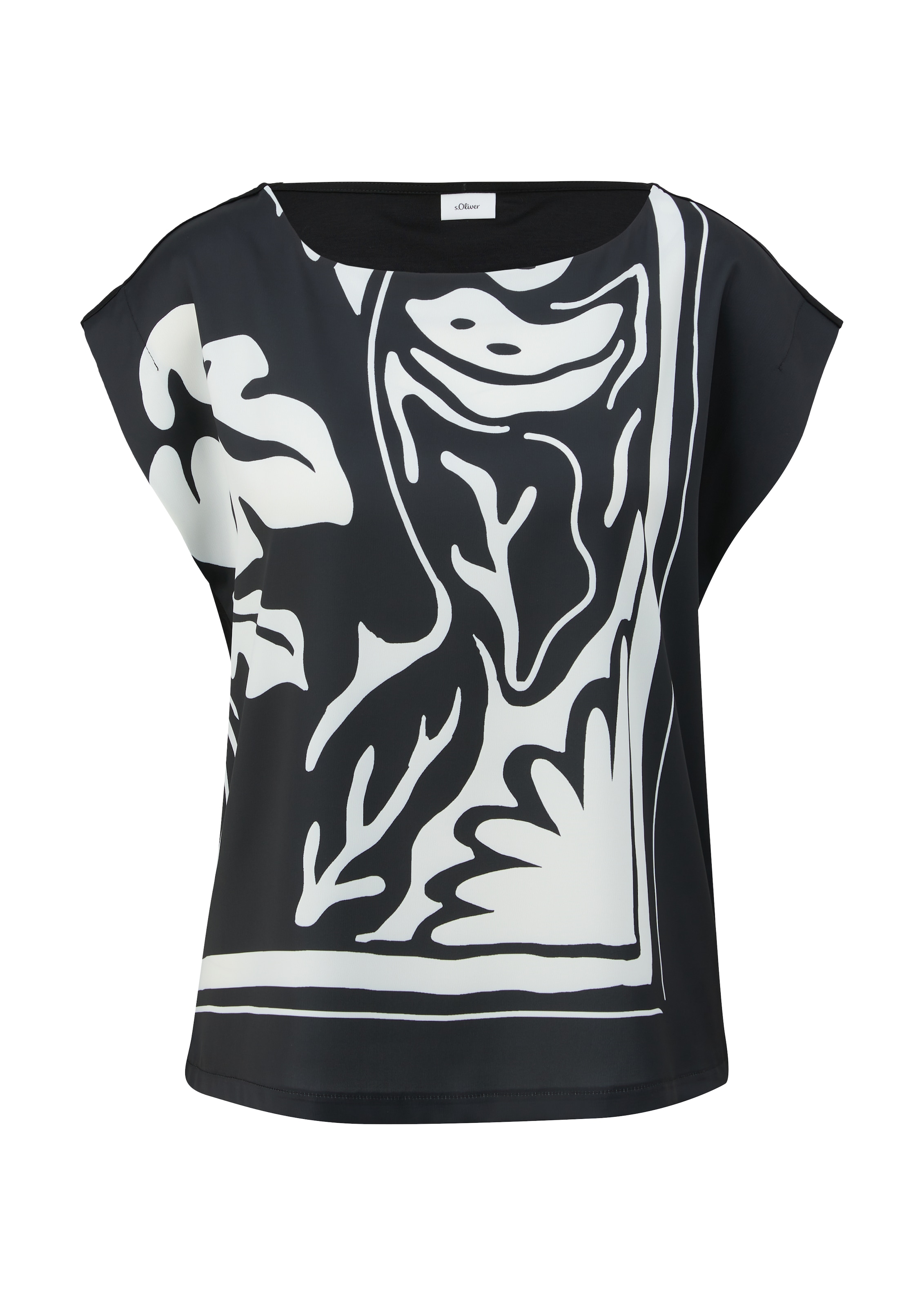 T-shirt s.Oliver BLACK LABEL en noir : devant