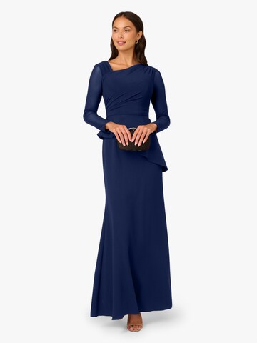 Adrianna Papell Evening dress 'Knit Crepe Combo Mesh Gown' in Blue