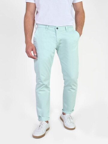 Coupe slim Pantalon chino 'Cesar' Le Temps Des Cerises en bleu : devant