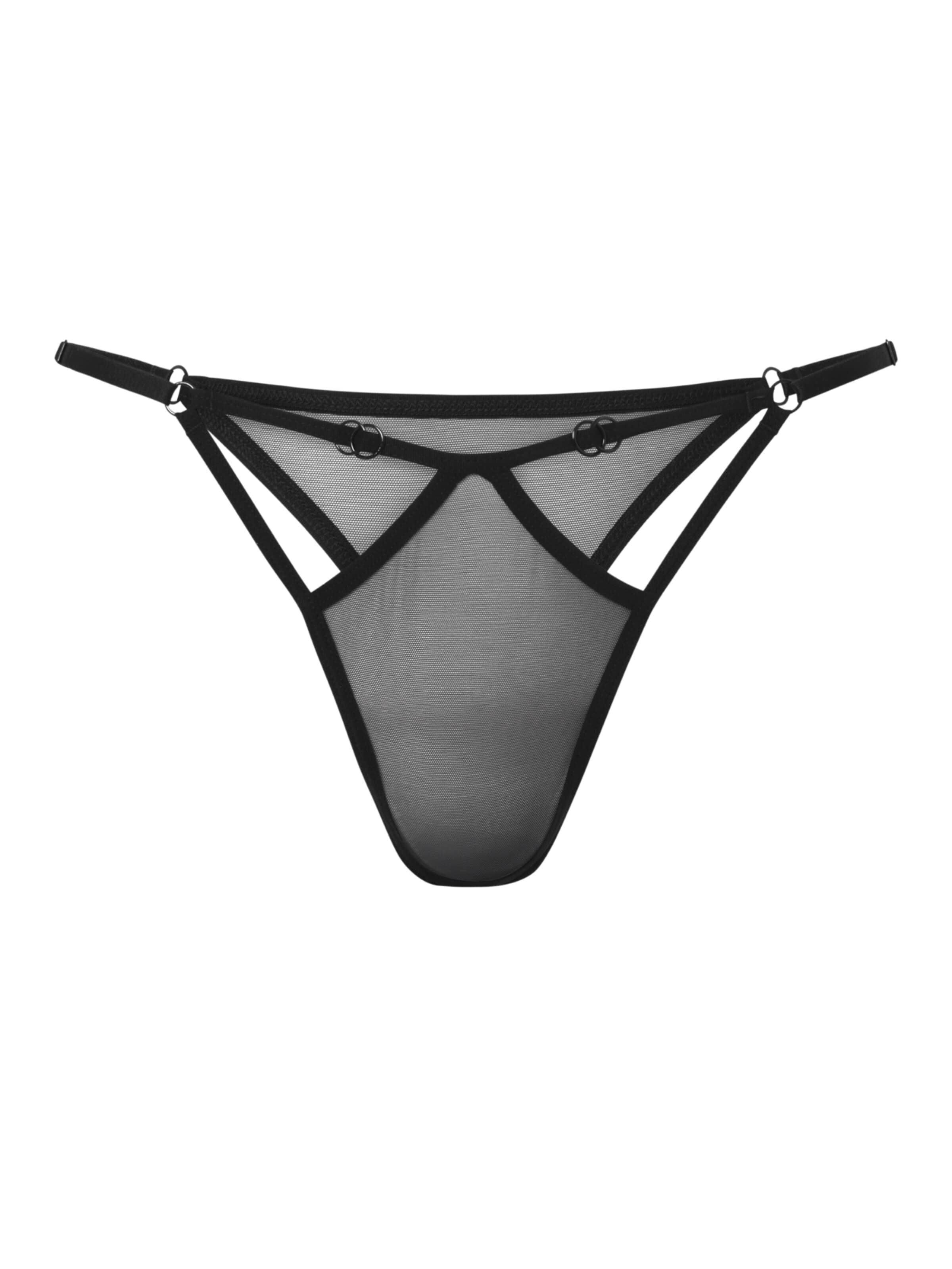 PROMEES Thong 'mimi' in Black: front