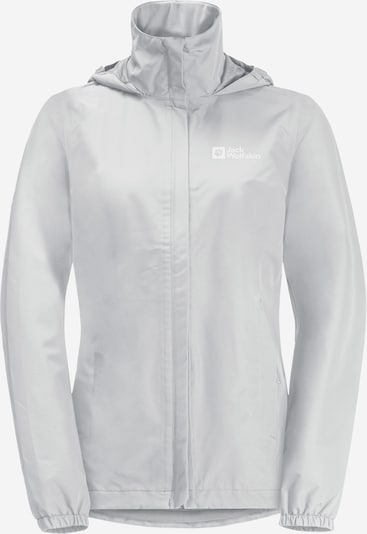 JACK WOLFSKIN Outdoorjas 'STORMY POINT' in de kleur Lichtgrijs / Wit, Productweergave