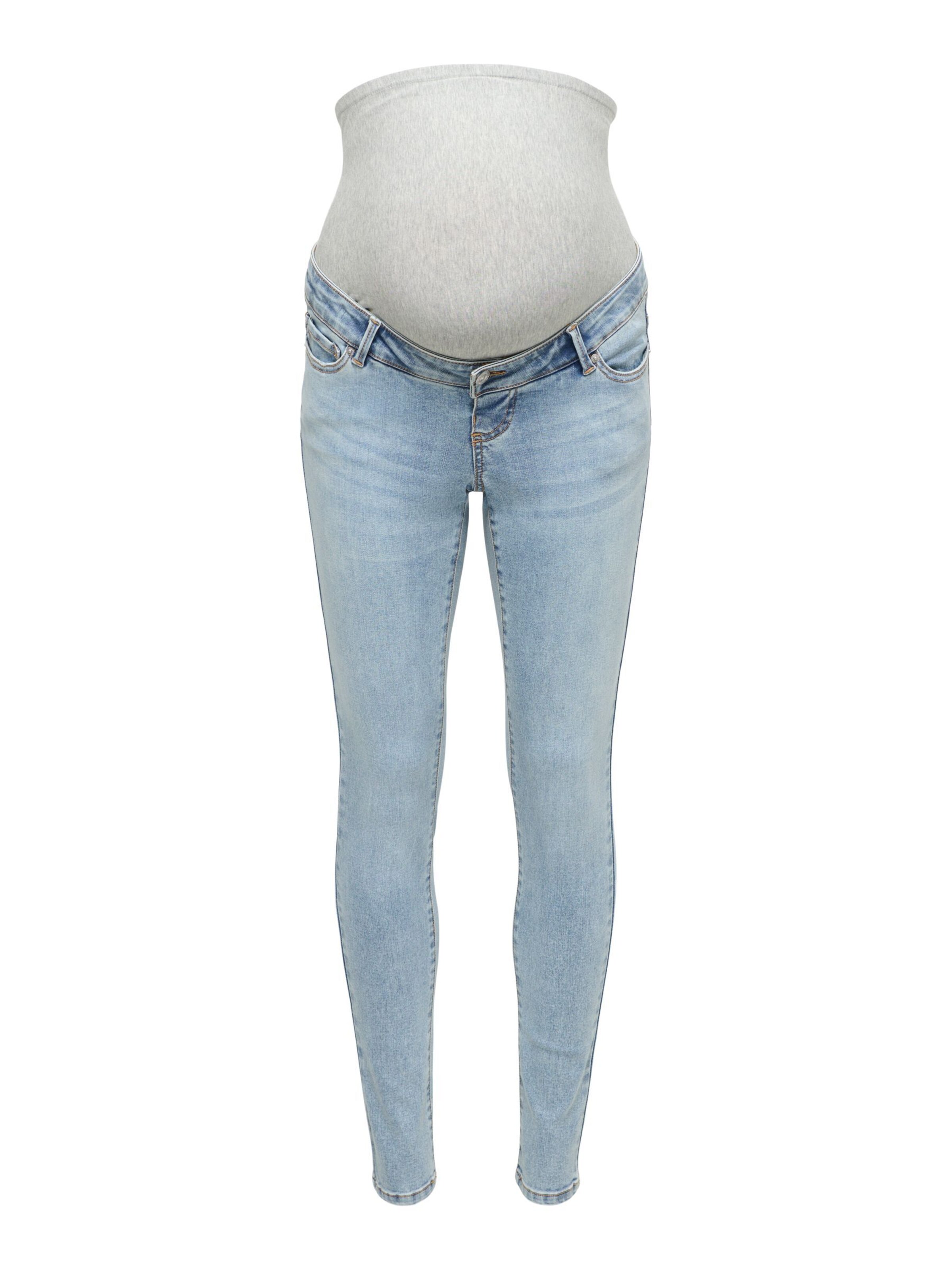 Only Maternity Jeans 'OLMWauw' in de kleur Blauw denim / Lichtgrijs, Productweergave