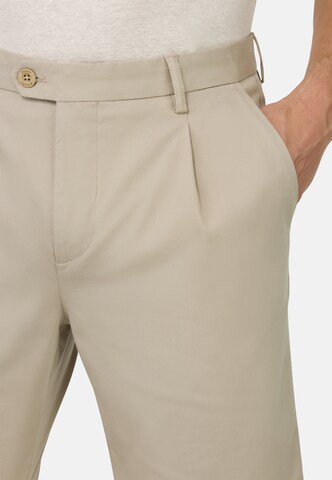 Boggi Milano Loosefit Bandplooibroek in Beige