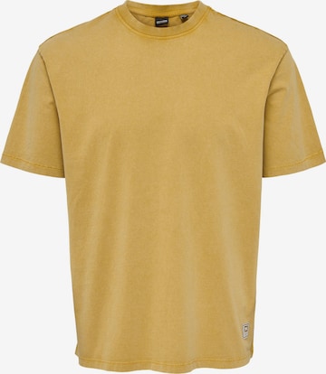 Only & Sons T-shirt 'Ron' i gul: framsida