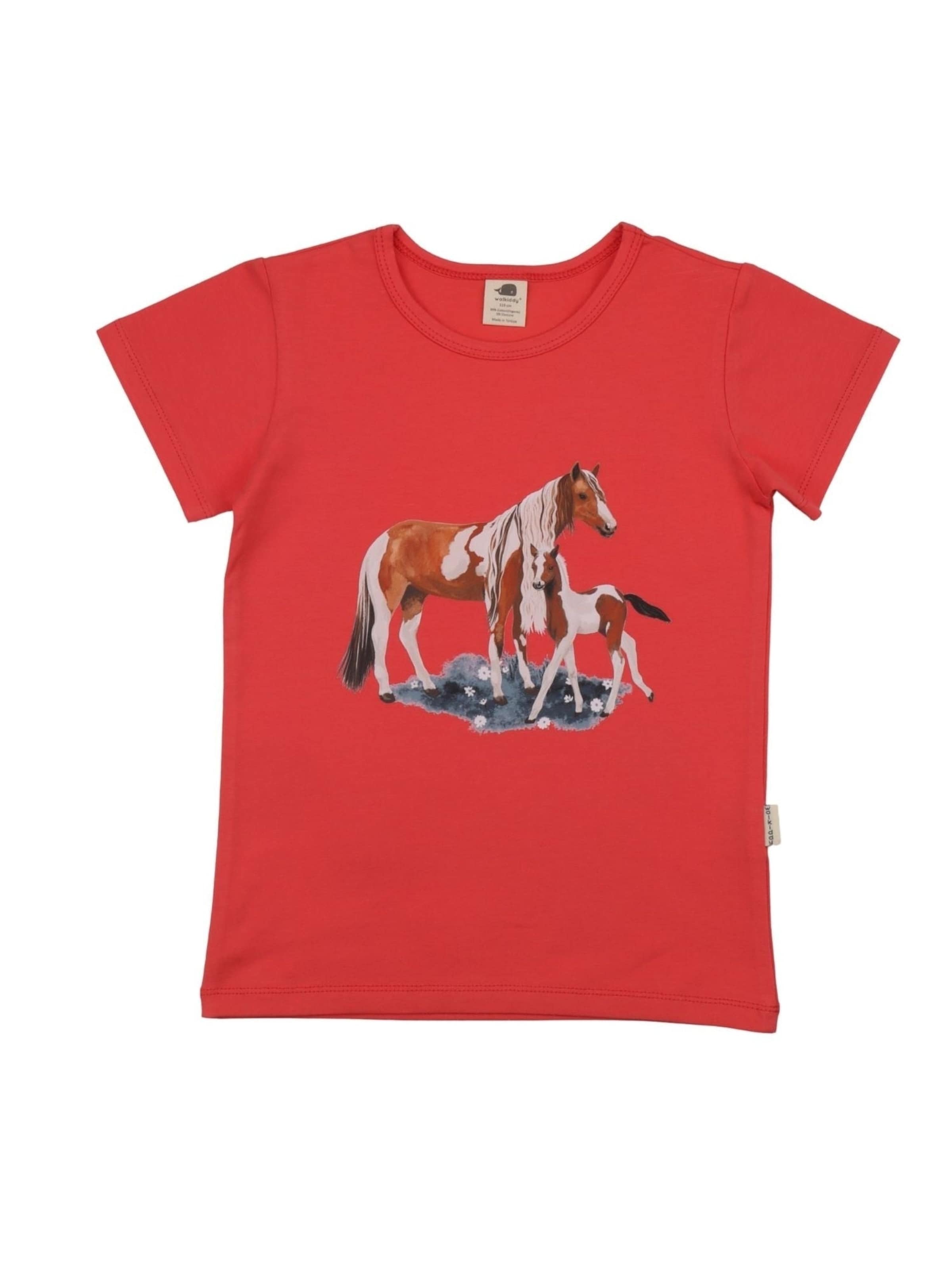 Walkiddy Shirt 'Little & Big Horses' in Orange: front