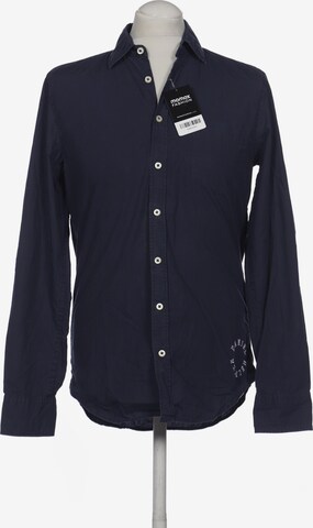 HECHTER PARIS Button Up Shirt in S in Blue: front
