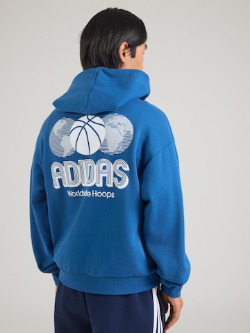 ADIDAS ORIGINALS Sweatshirt 'World Wide Hoops Q1' in Blauw: voorkant