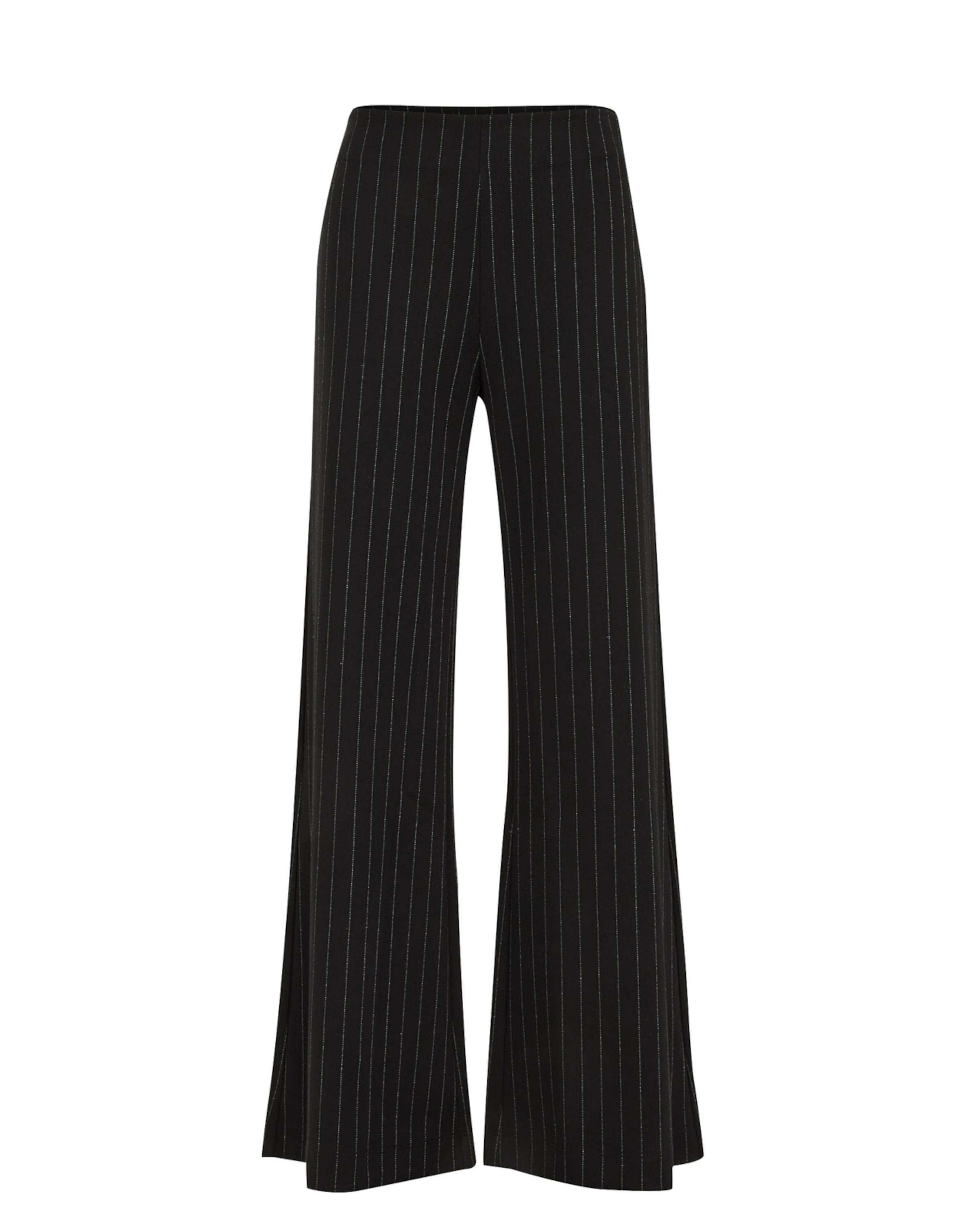 juoda WE Fashion Plačios klešnės Kelnės: priekis