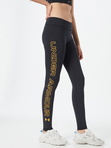 UNDER ARMOUR Skinny Workout Pants 'Favorite' in Black: front