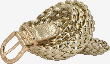 styleBREAKER Gürtel 'Flechtgürtel schmal' in Gold: Vorderseite