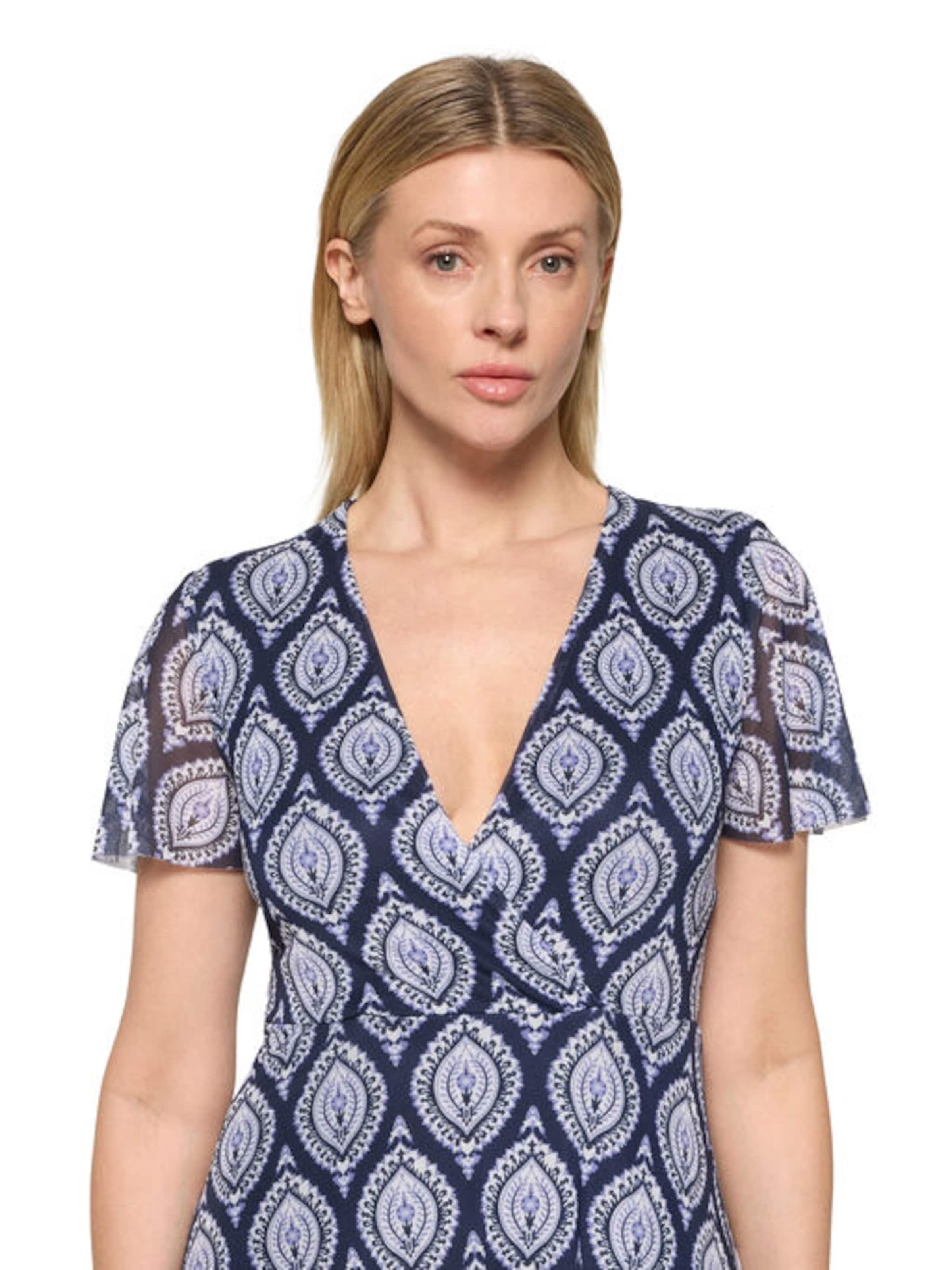 Cartoon Volantkleid mit Rüschen in Blau